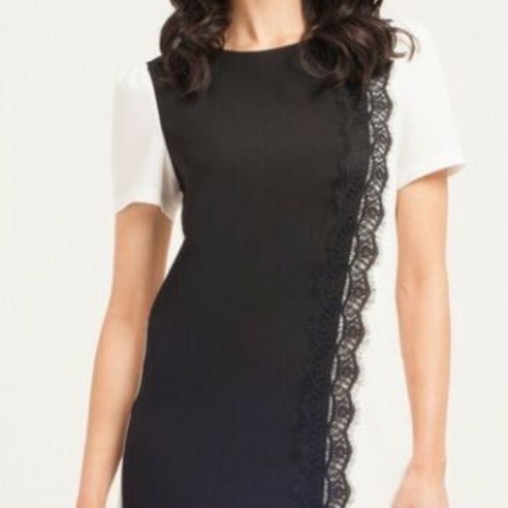 Paper Dolls Black and white two-tone shift dress